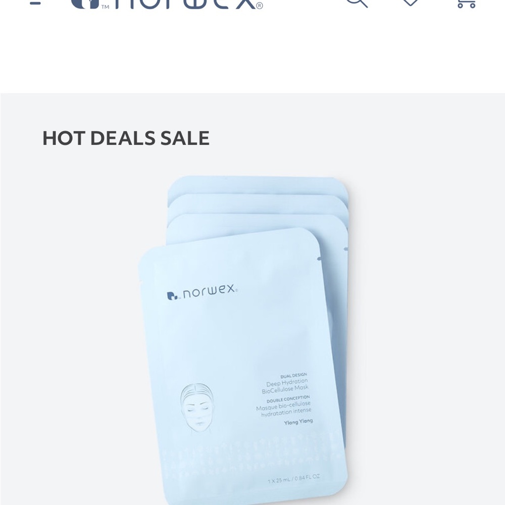 Norwex Deep Hydration Bio cellulose Skincare Mask Set on Sale